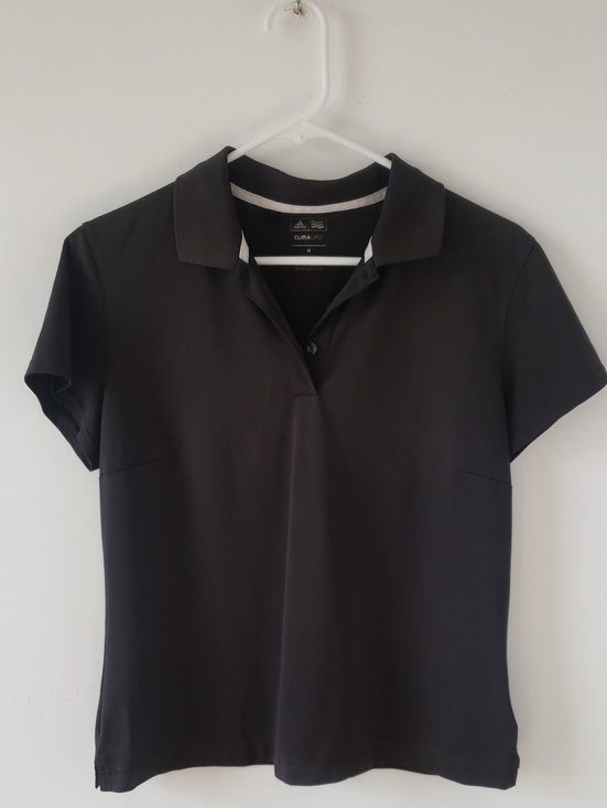 adidas Tops - adidas Black Women’s Lightweight Short-Sleeve Climalite Textured Golf Polo Shirt